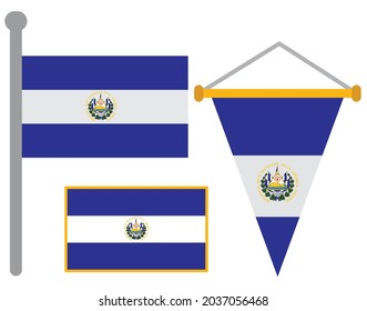 El Salvador Flags, Country and Penannts