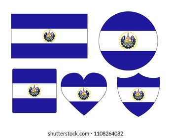El Salvador Flags Set