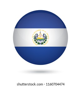 El Salvador glossy round button. Vector Illustration EPS10.