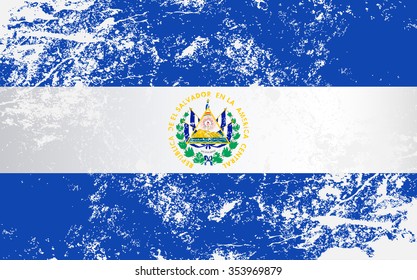 El Salvador Grunge Texture Flag. Grunge effect can be cleaned easily.