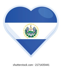 El Salvador heart flag icon cartoon vector. Independence day. Republic city