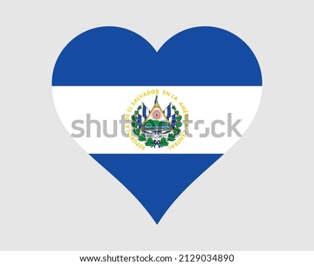 El Salvador Heart Flag. Salvadoran, Salvadorian, Salvadorean, Guanaco Love Shape Country Nation National Flag. Republic of El Salvador Banner Icon Sign Symbol. EPS Vector Illustration.