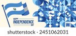 El Salvador Independence Day Banner National holiday celebrated on September 15. Vector template for banner, greeting card, flyer, etc.

