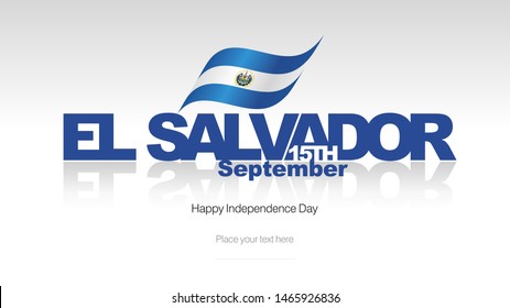 El Salvador Independence Day flag logo icon banner