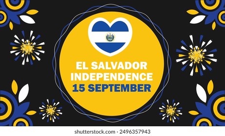 El Salvador Independence vector banner design. Happy El Salvador Independence modern minimal graphic poster illustration.