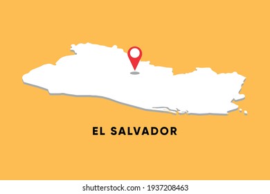 El Salvador Isometric map with location icon vector illustration design