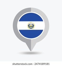 El Salvador Location Pin Icon Vector Illustration