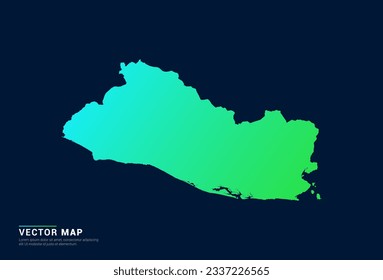 El Salvador map of abstract gradient green blue concept with technology light effect vector.