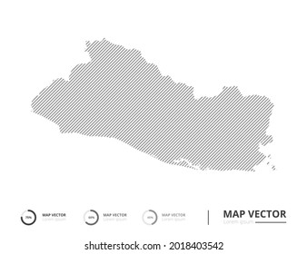 El Salvador map abstract line gray on white background vector for presentation. Creative concept for infographic.