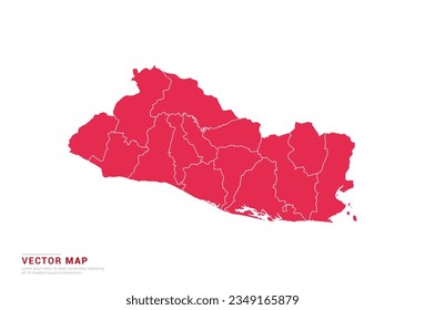 El Salvador Map - abstract style red isolated on white background for infographic, design vector.