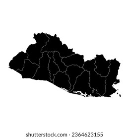 El Salvador map with administrative divisions.