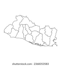 El Salvador map with administrative divisions.