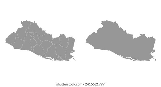 El Salvador map with administrative divisions.