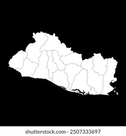 El Salvador map with administrative divisions.