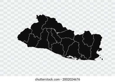 El Salvador map black Color on Backgound 