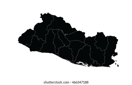 El Salvador map black color