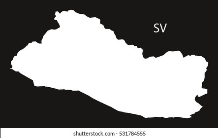 El Salvador Map black country illustration