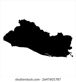 El Salvador Map - black World Map International vector template with High detailed isolated on white background - Vector