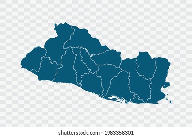 El Salvador map blue Color on Backgound png