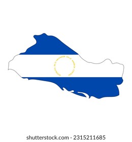 El Salvador map with borders isolated on background