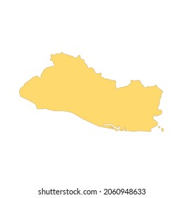 El Salvador map color line element. Border of the country.