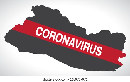 El Salvador map with Coronavirus warning illustration
