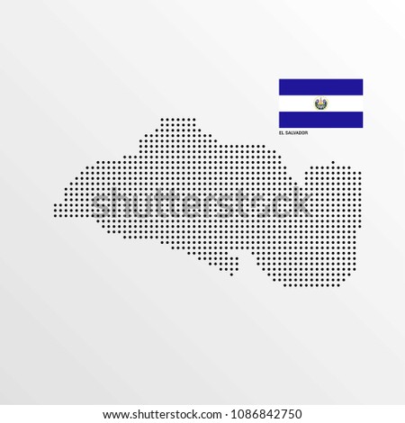El Salvador Map design with flag and light background vector 