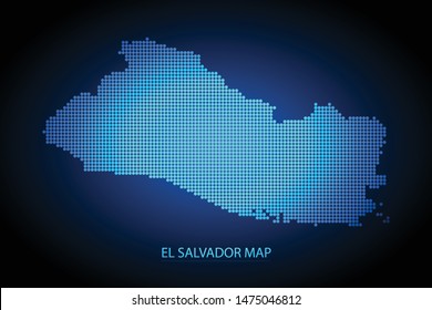 El Salvador map dotted style. Vector illustration isolated. Map of North America. Symbol for your web site design map logo, app, ui, Travel vector eps10, concept Illustration.