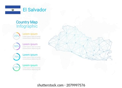El Salvador map with elements of infographics template. Vector eps10.