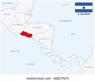 el salvador map with flag