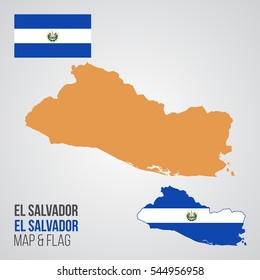 El Salvador Map and Flag