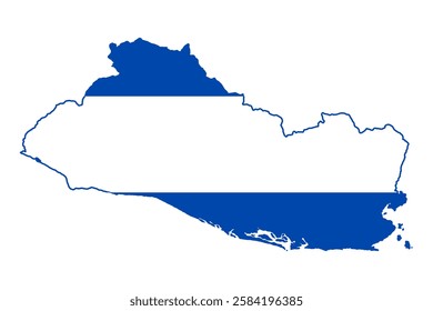 El Salvador Map with Flag Colors vector illustration