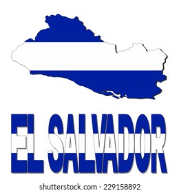 El Salvador map flag and text vector illustration