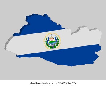 El Salvador Map flag Vector 3D illustration Eps 10