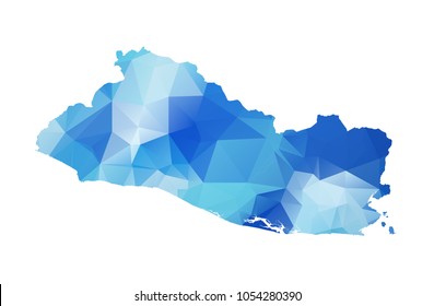 El Salvador map in geometric polygonal style. El Salvador map of isolated. Vector Illustration Eps10.