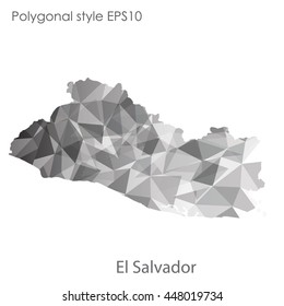 El Salvador map in geometric polygonal style.Abstract gems triangle,modern design background. Vector illustration EPS10