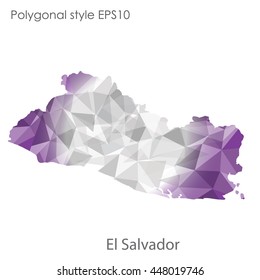 El Salvador map in geometric polygonal style.Abstract gems triangle,modern design background. Vector illustration EPS10