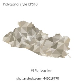 El Salvador map in geometric polygonal style.Abstract gems triangle,modern design background. Vector illustration EPS10