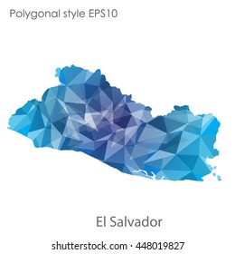 El Salvador map in geometric polygonal style.Abstract gems triangle,modern design background. Vector illustration EPS10