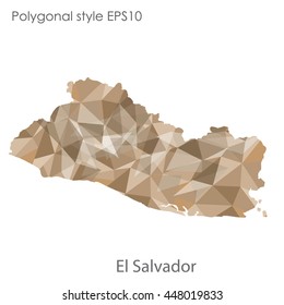 El Salvador map in geometric polygonal style.Abstract gems triangle,modern design background. Vector illustration EPS10