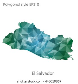 El Salvador map in geometric polygonal style.Abstract gems triangle,modern design background. Vector illustration EPS10