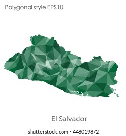 El Salvador map in geometric polygonal style.Abstract gems triangle,modern design background. Vector illustration EPS10