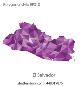 El Salvador map in geometric polygonal style.Abstract gems triangle,modern design background. Vector illustration EPS10