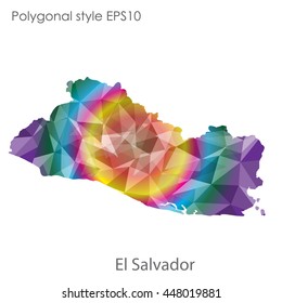 El Salvador map in geometric polygonal style.Abstract gems triangle,modern design background. Vector illustration EPS10
