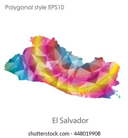 El Salvador map in geometric polygonal style.Abstract gems triangle,modern design background. Vector illustration EPS10