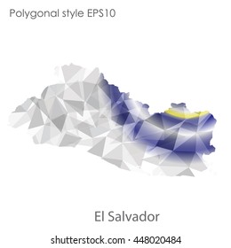 El Salvador map in geometric polygonal style.Abstract gems triangle,modern design background. Vector illustration EPS10