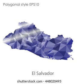 El Salvador map in geometric polygonal style.Abstract gems triangle,modern design background. Vector illustration EPS10