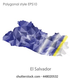 El Salvador map in geometric polygonal style.Abstract gems triangle,modern design background. Vector illustration EPS10