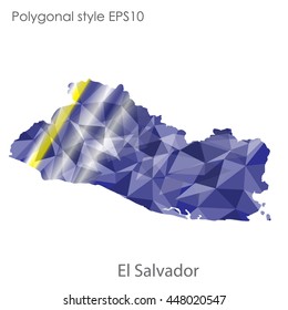 El Salvador map in geometric polygonal style.Abstract gems triangle,modern design background. Vector illustration EPS10