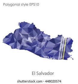 El Salvador map in geometric polygonal style.Abstract gems triangle,modern design background. Vector illustration EPS10